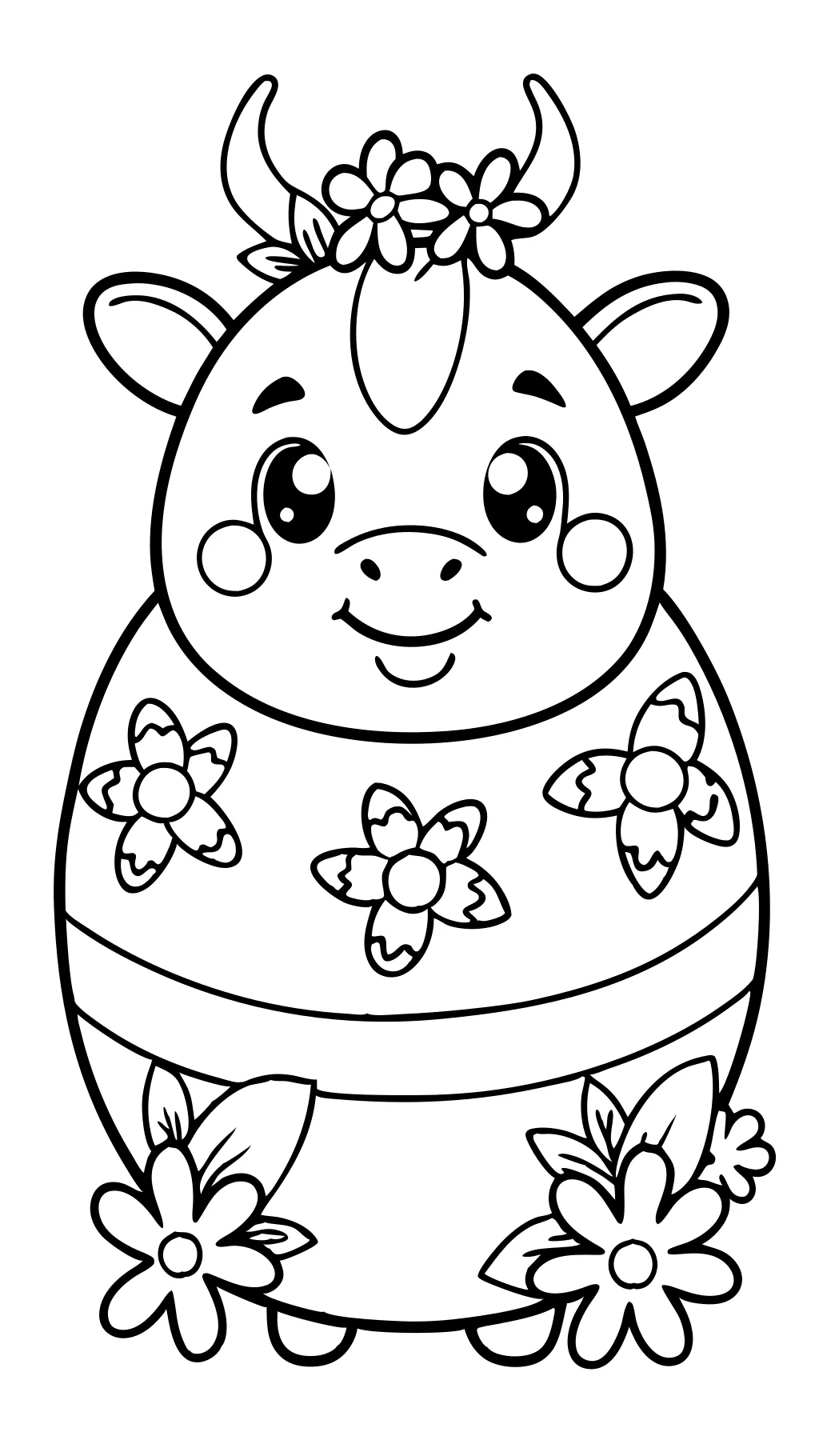 Página para colorear de vaca squishmallow